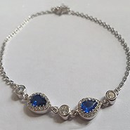 Silver Artificial Sapphire Bracelet